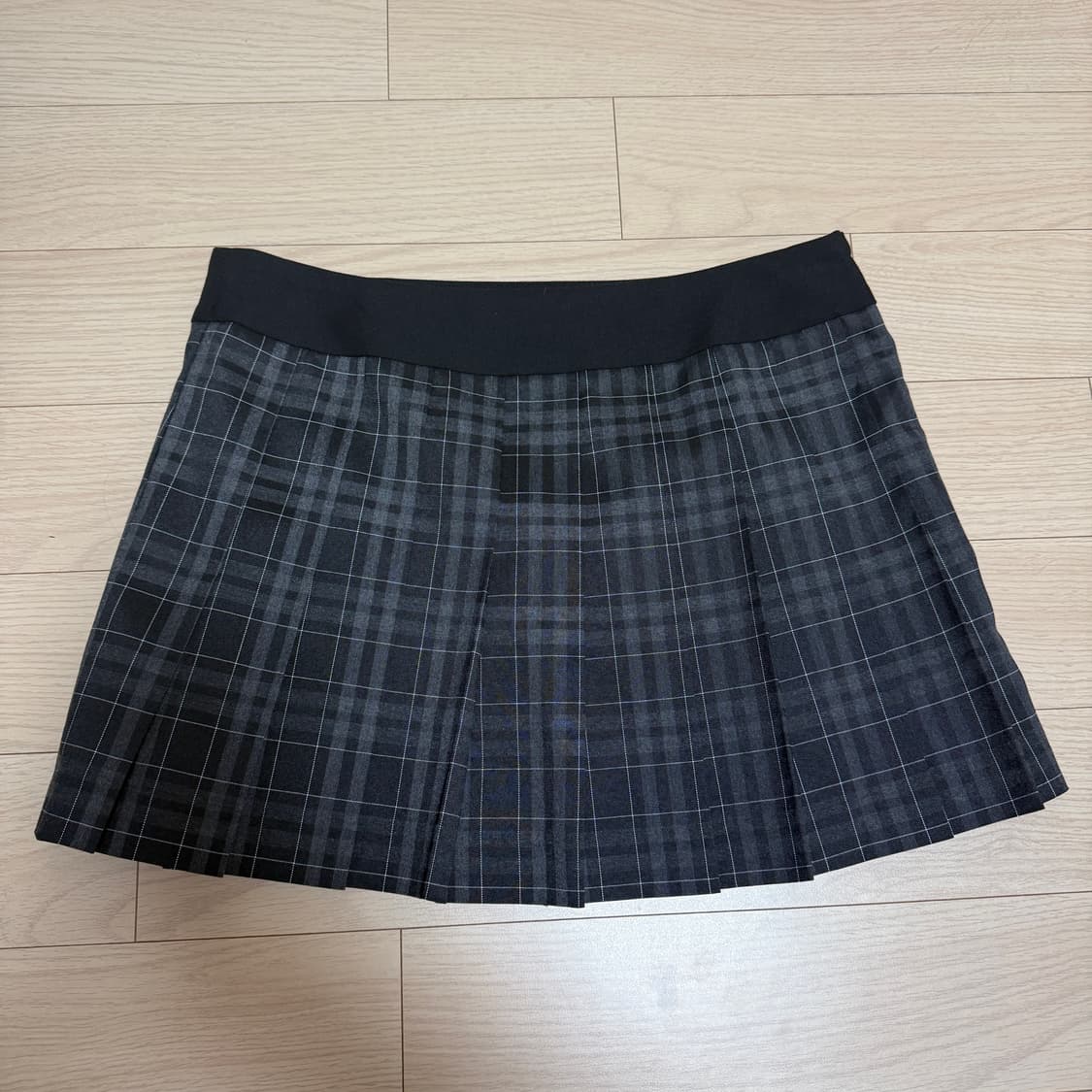 미세키서울 포켓 레이어드 체크 스커트 (블랙) 상품이미지2