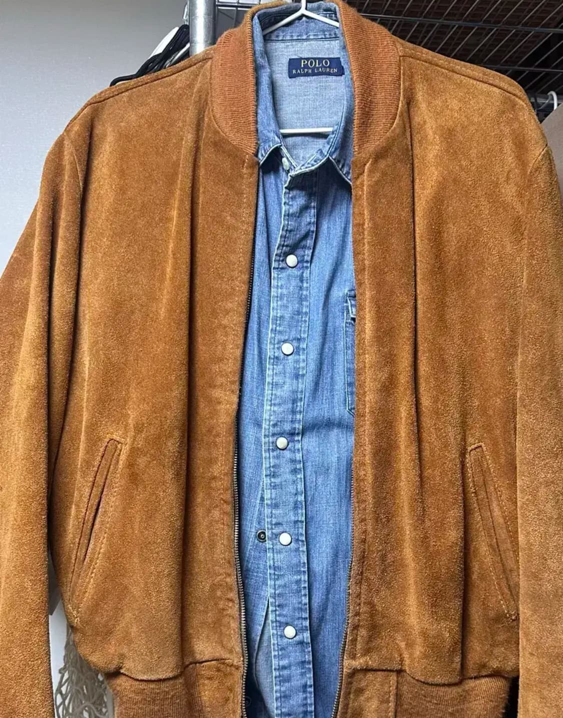 쇼트 스웨이드 블루종 100-105 상품이미지9