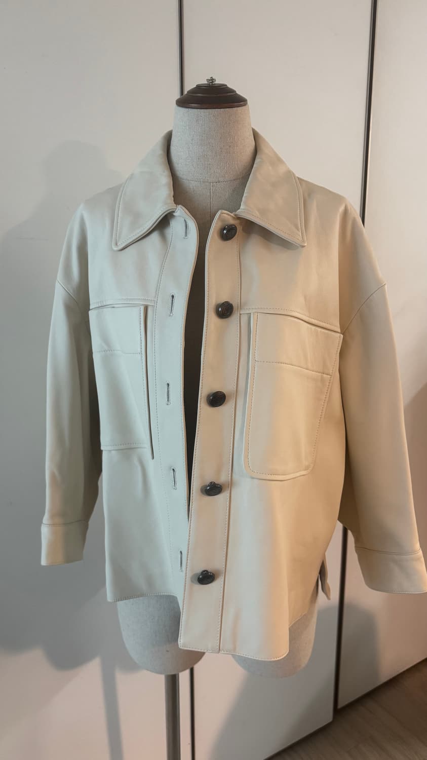 이태리 양가죽 천연가죽  리오벨 자켓  아이보리 색상  77 상품이미지4