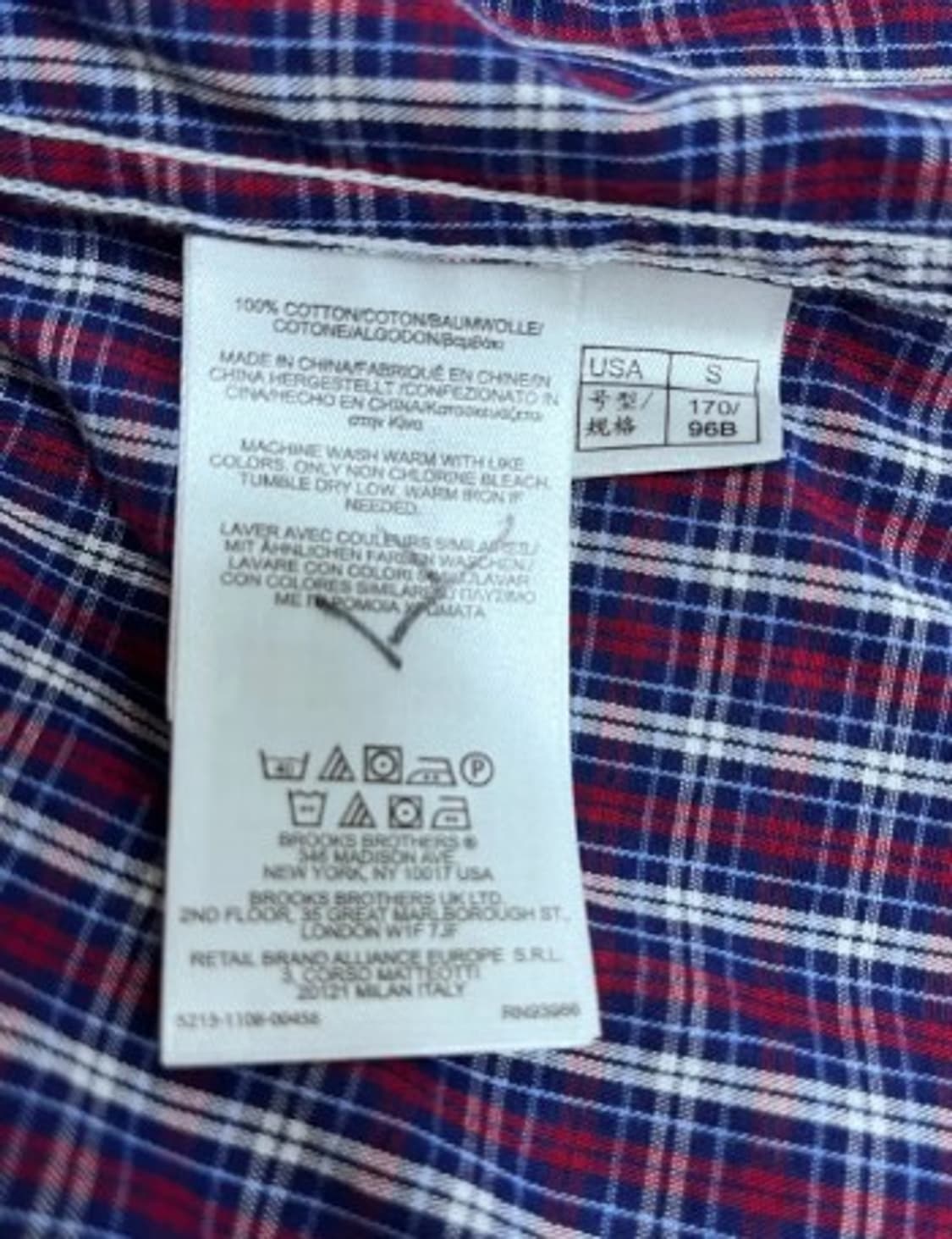 브룩스브라더스 남성 체크긴팔면셔츠 S사이즈 상품이미지5