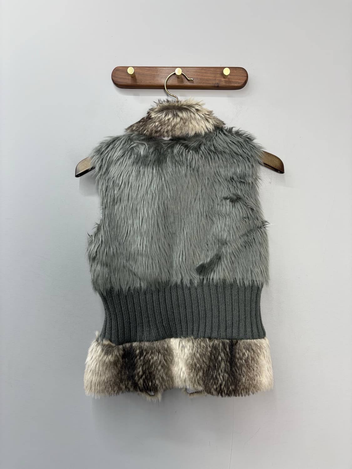 빈티지 그레이 브라운 모피 털 니트 베스트 A2792 상품이미지4