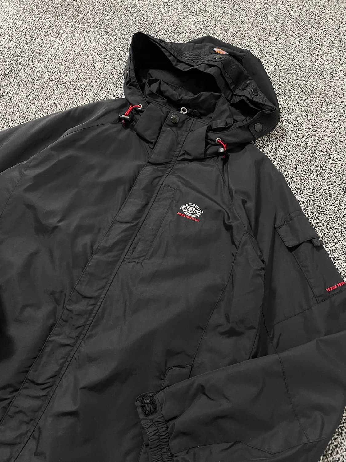 빈티지9. 디키즈 오버핏 후드 바람막이 윈드브레이커 블랙 점퍼 상품이미지2