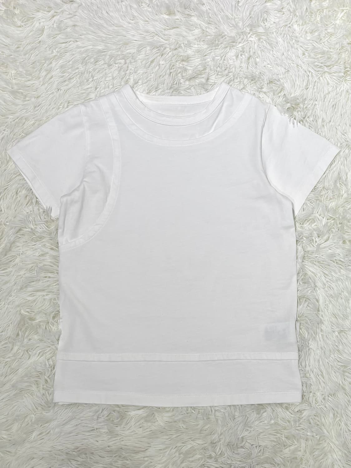 마땡킴 화이트 레이어드 반팔 상품이미지3