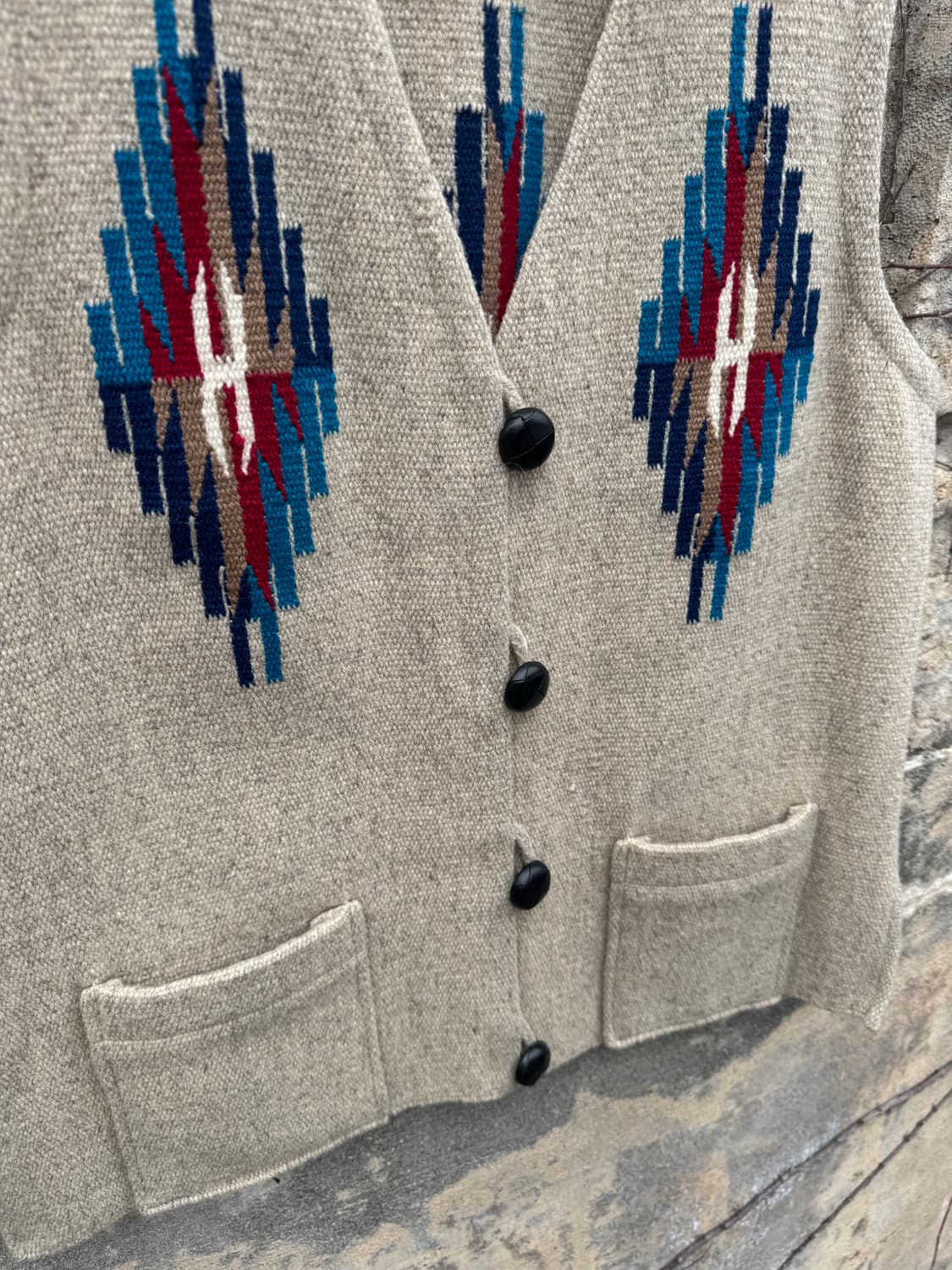 오르테가 핸드 우븐 울 네이티브 웨스턴 치마요 베스트 조끼 42 상품이미지5