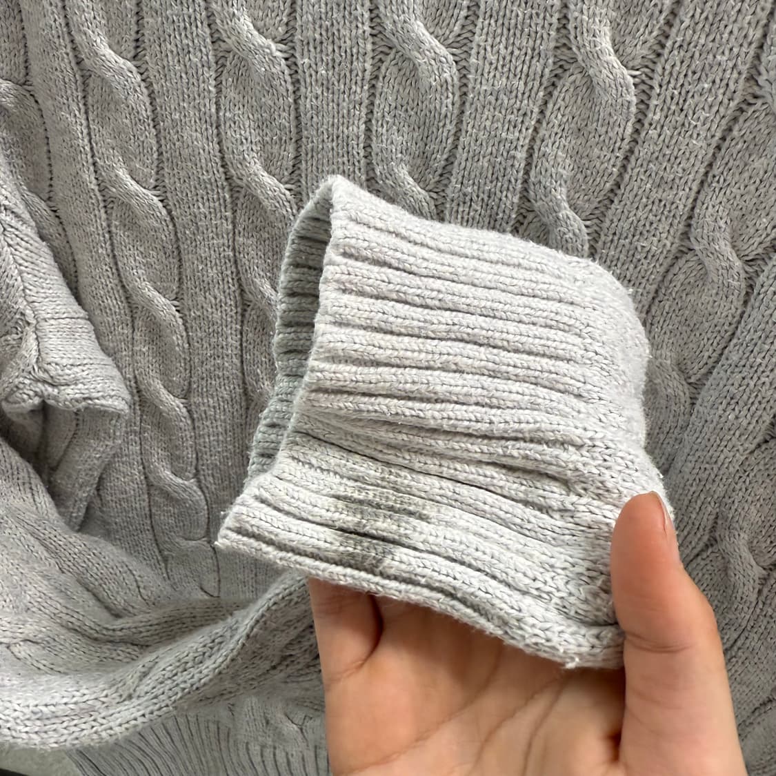 [M] 폴로 그레이 케이블 니트 상품이미지8