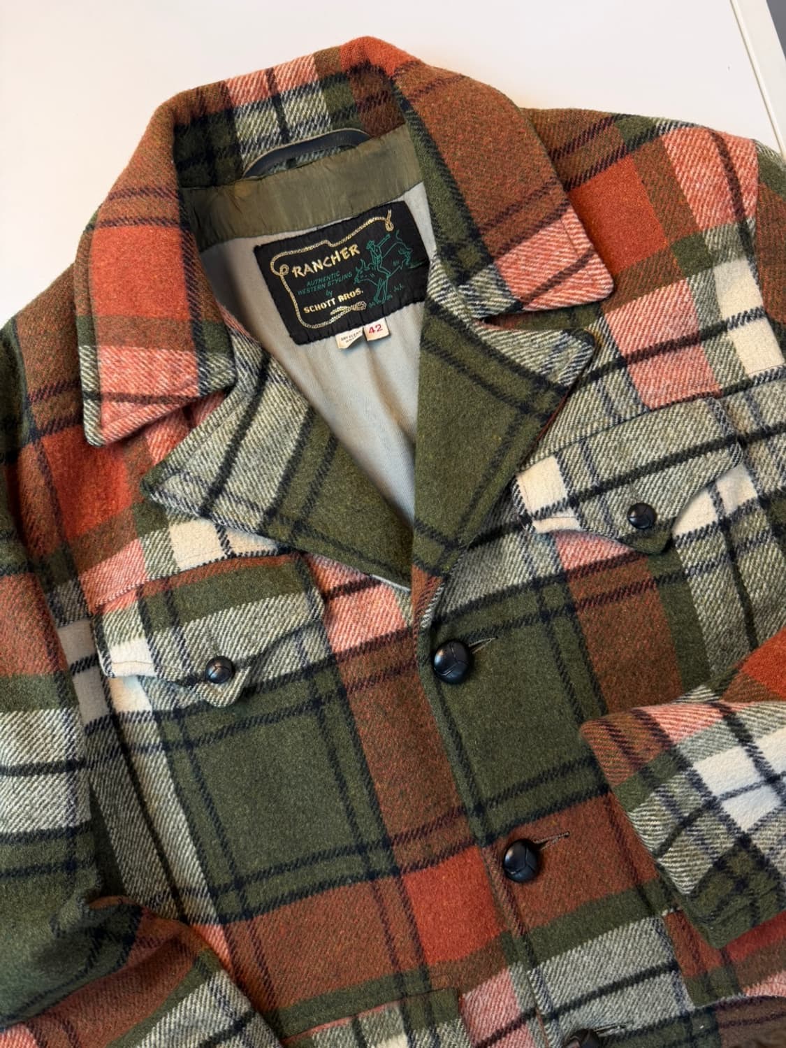 70s 쇼트 랜처 플란넬 울 자켓  상품이미지1