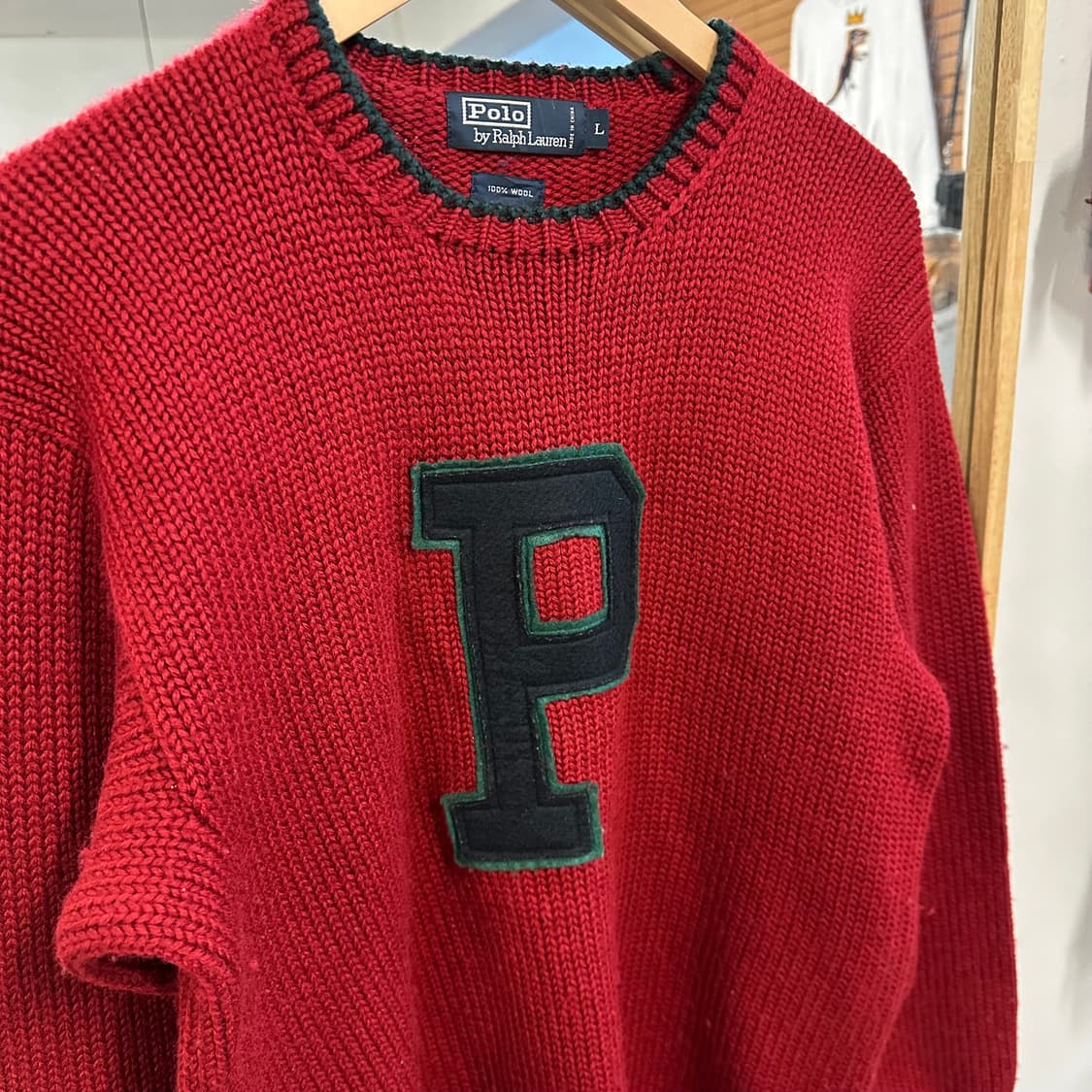 90s 폴로 랄프로렌 P와펜 울 스웨터 상품이미지3