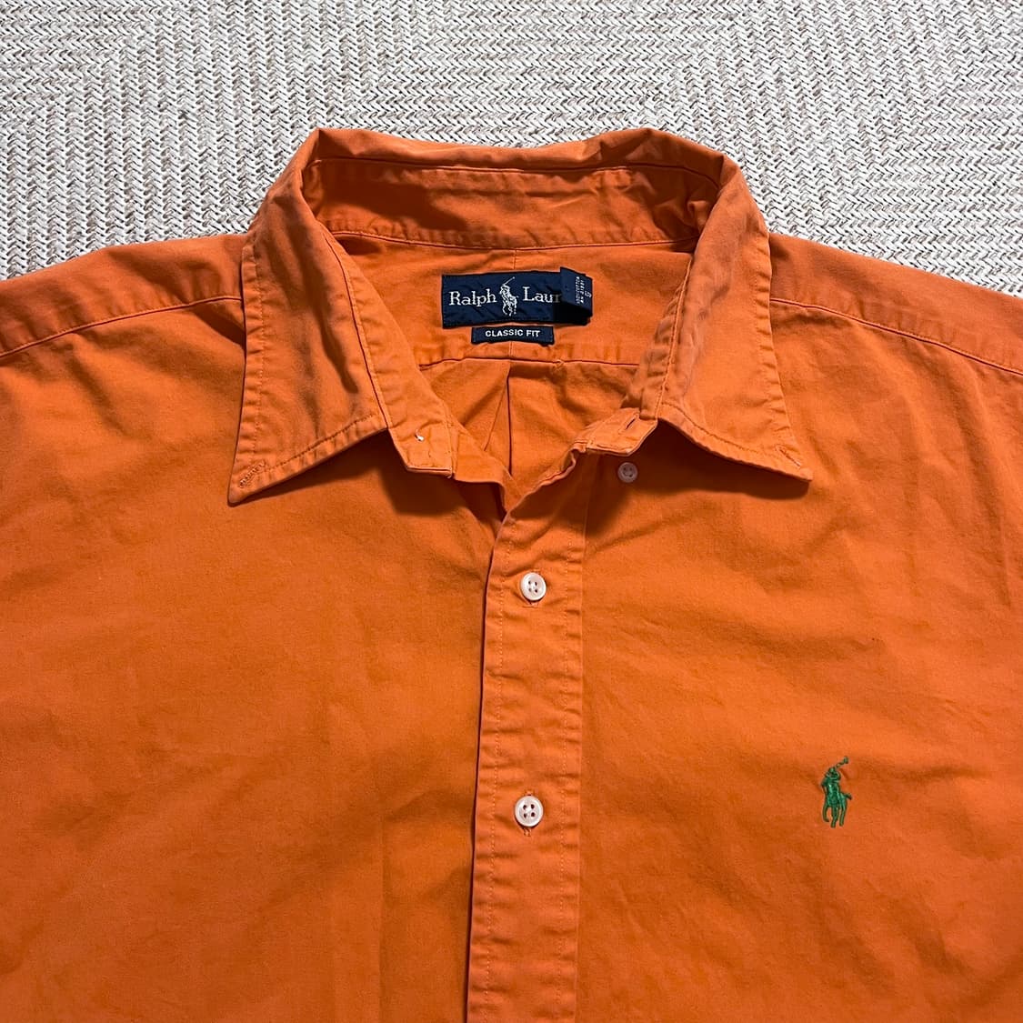 [정품] 폴로 오렌지 / 그린포니 솔리드 셔츠 [ XXL ] 상품이미지4