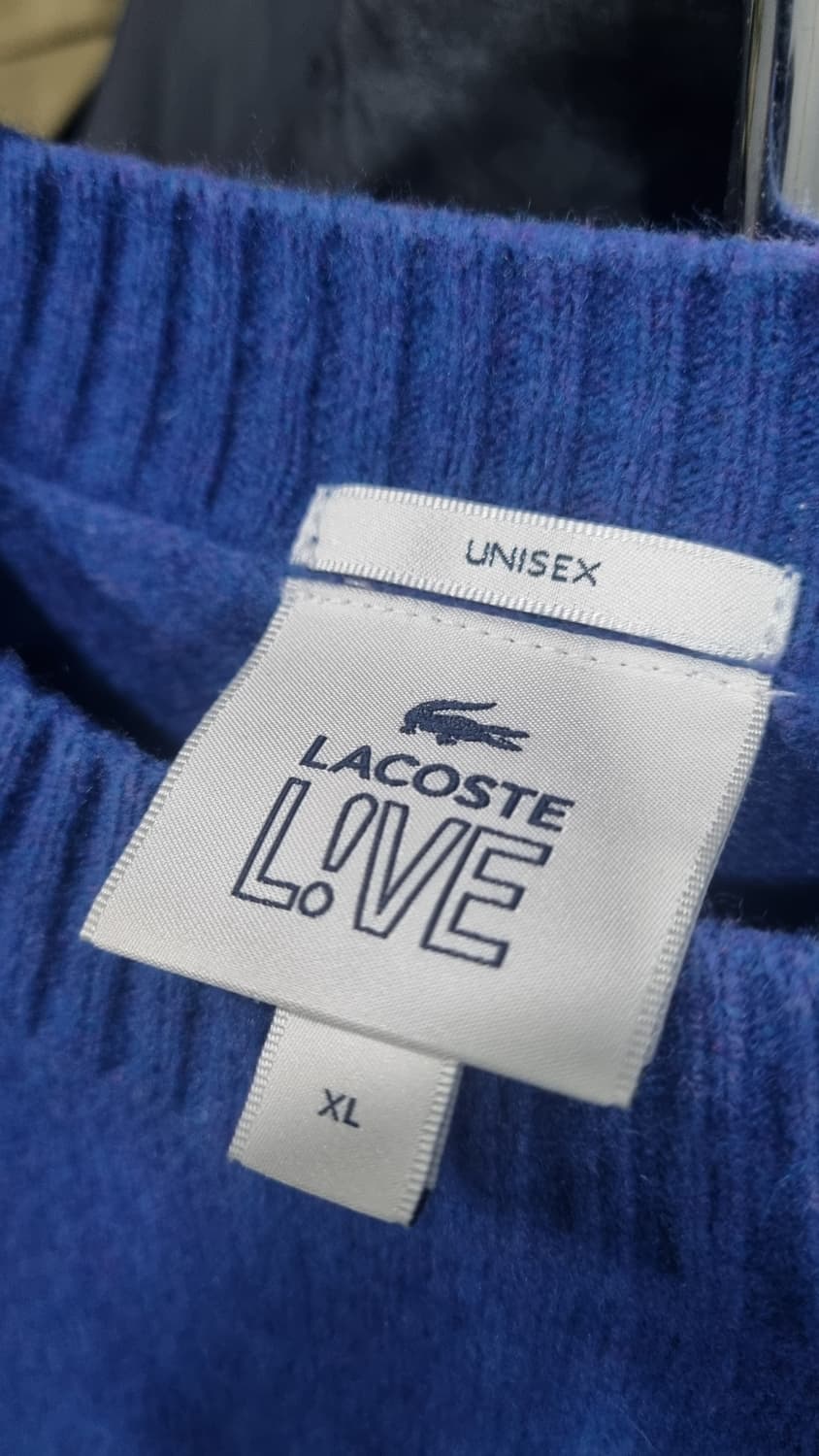 라코스테 라이브 유니섹스 파란색 울혼방 니트 xL 상태좋음 상품이미지3