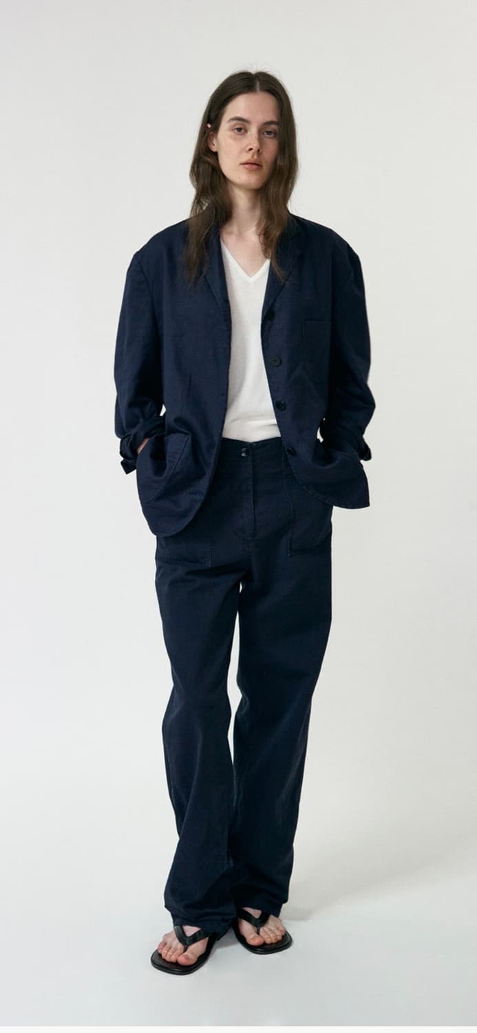 낫띵리튼 네이비 린넨 자켓 상품이미지3