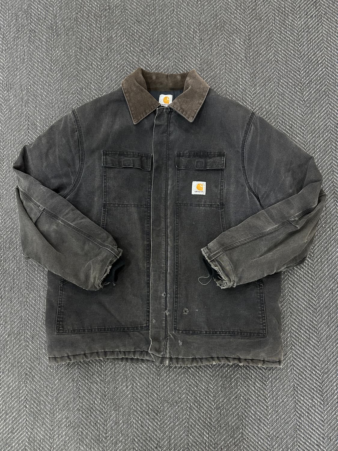 칼하트 C26BLK 흑청 워싱 포켓 초어자켓 상품이미지1