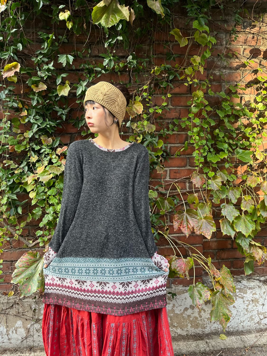 눈꽃 패턴 포인트 원피스 상품이미지1