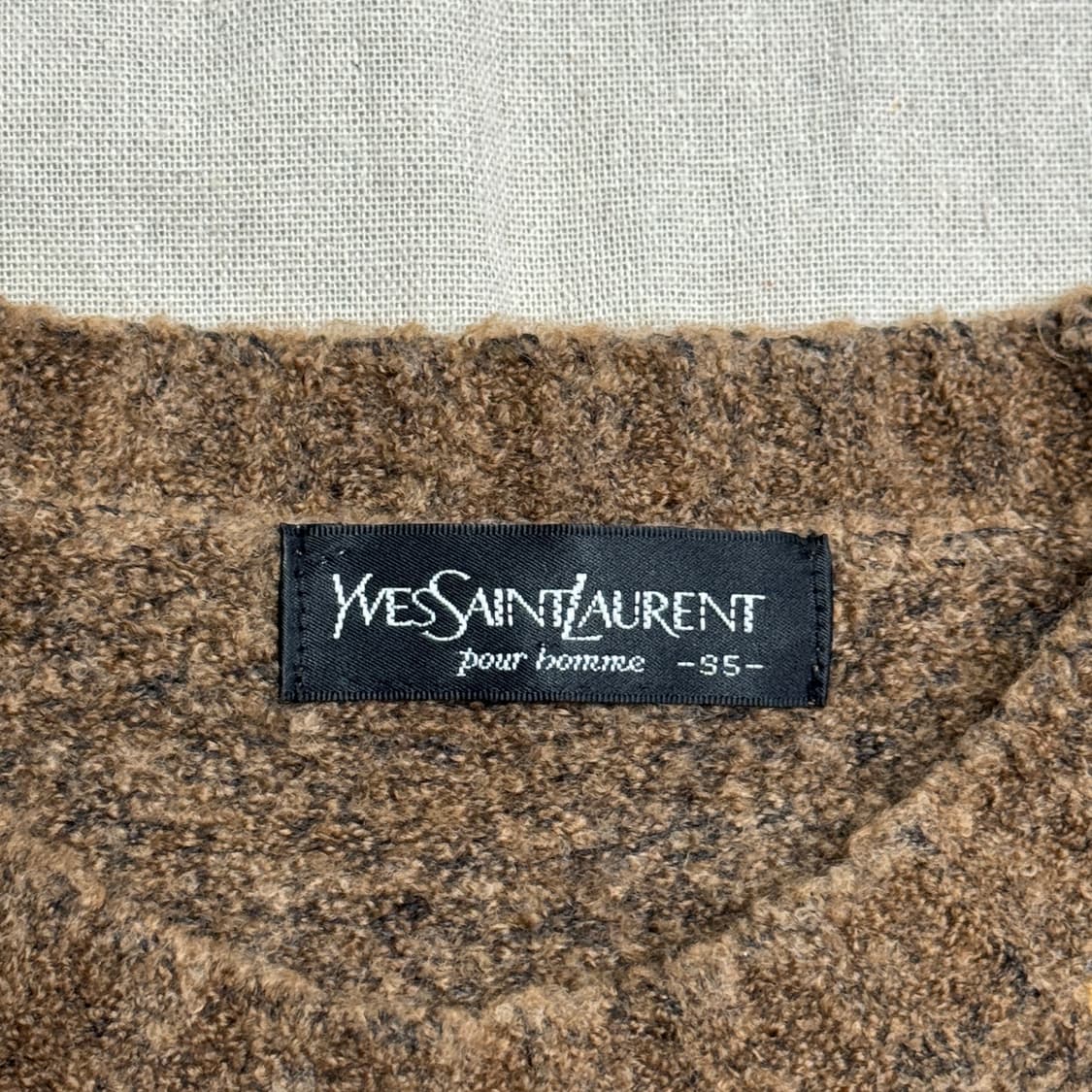 입생로랑 빈티지 90s 부클 아가일 니트 95(100) 상품이미지4