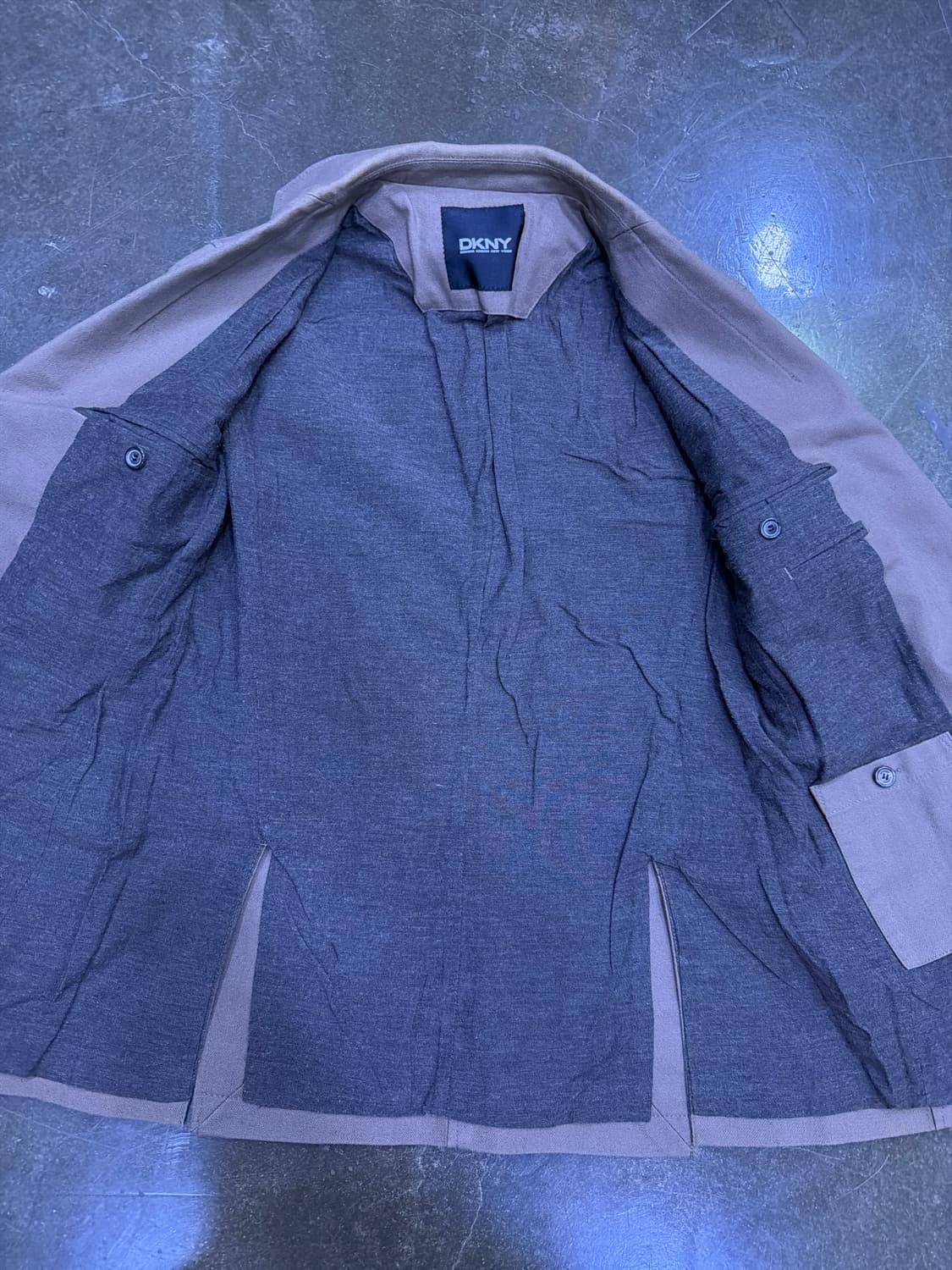 DKNY 코튼 캐쥬얼 싱글 블레이저 자켓 브라운 S 상품이미지6