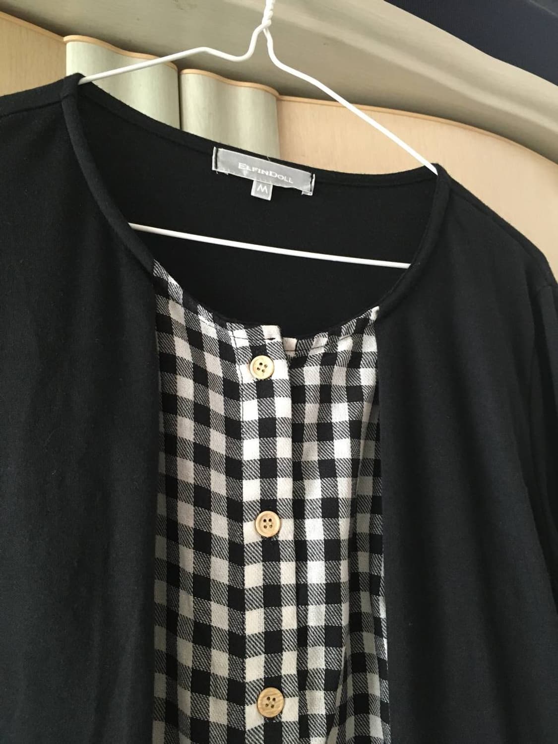 일본빈티지 바선생핏 체크 블랙 화이트 원피스 하구미 상품이미지2