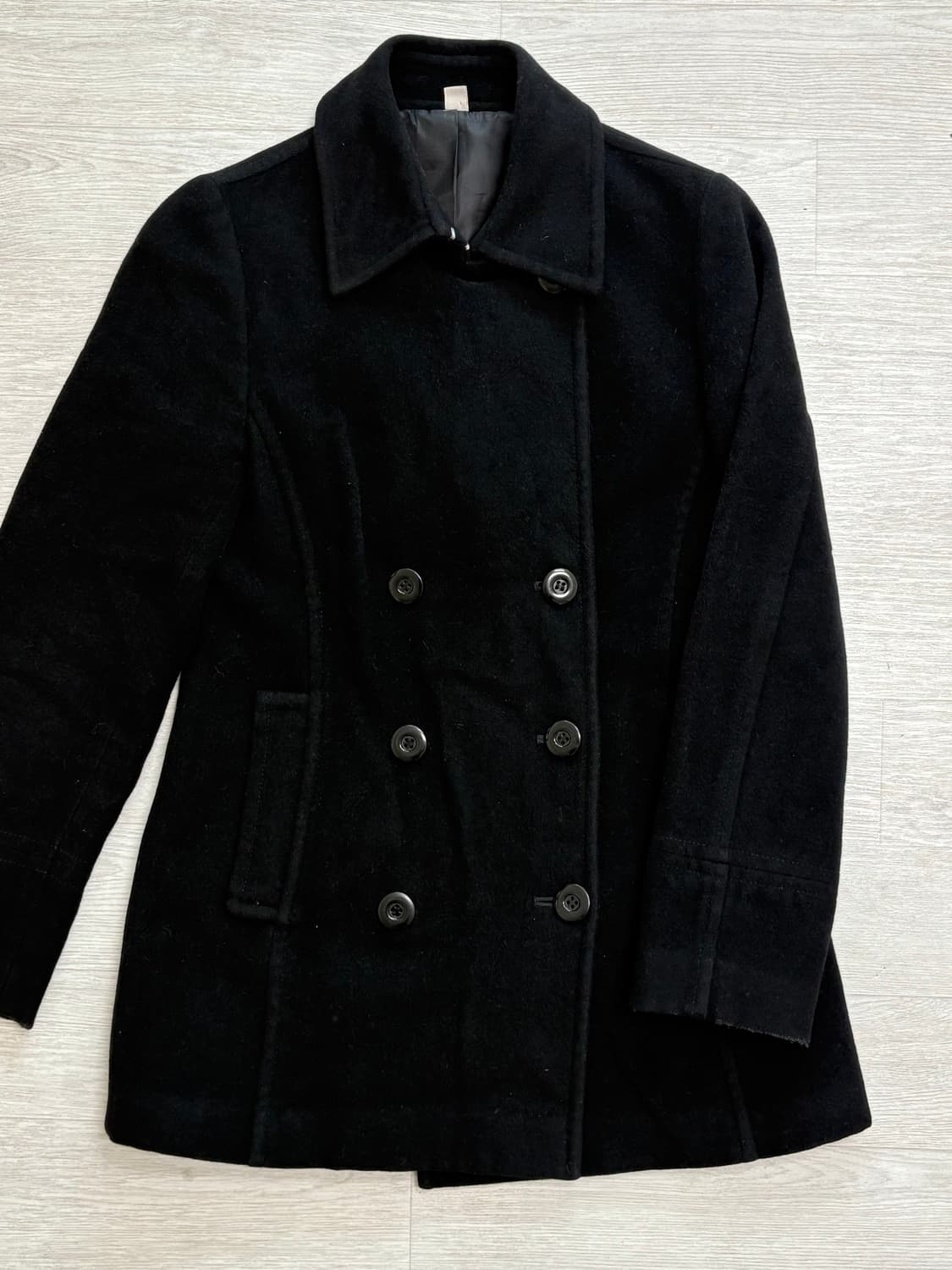 빈티지 블랙 더블 버튼 코트 상품이미지1