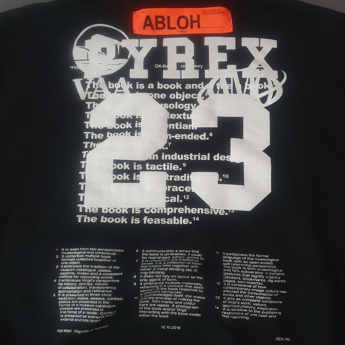 오프화이트 버질아블로 MCA 파이렉스 프린트 오버사이즈 후드티 상품이미지5