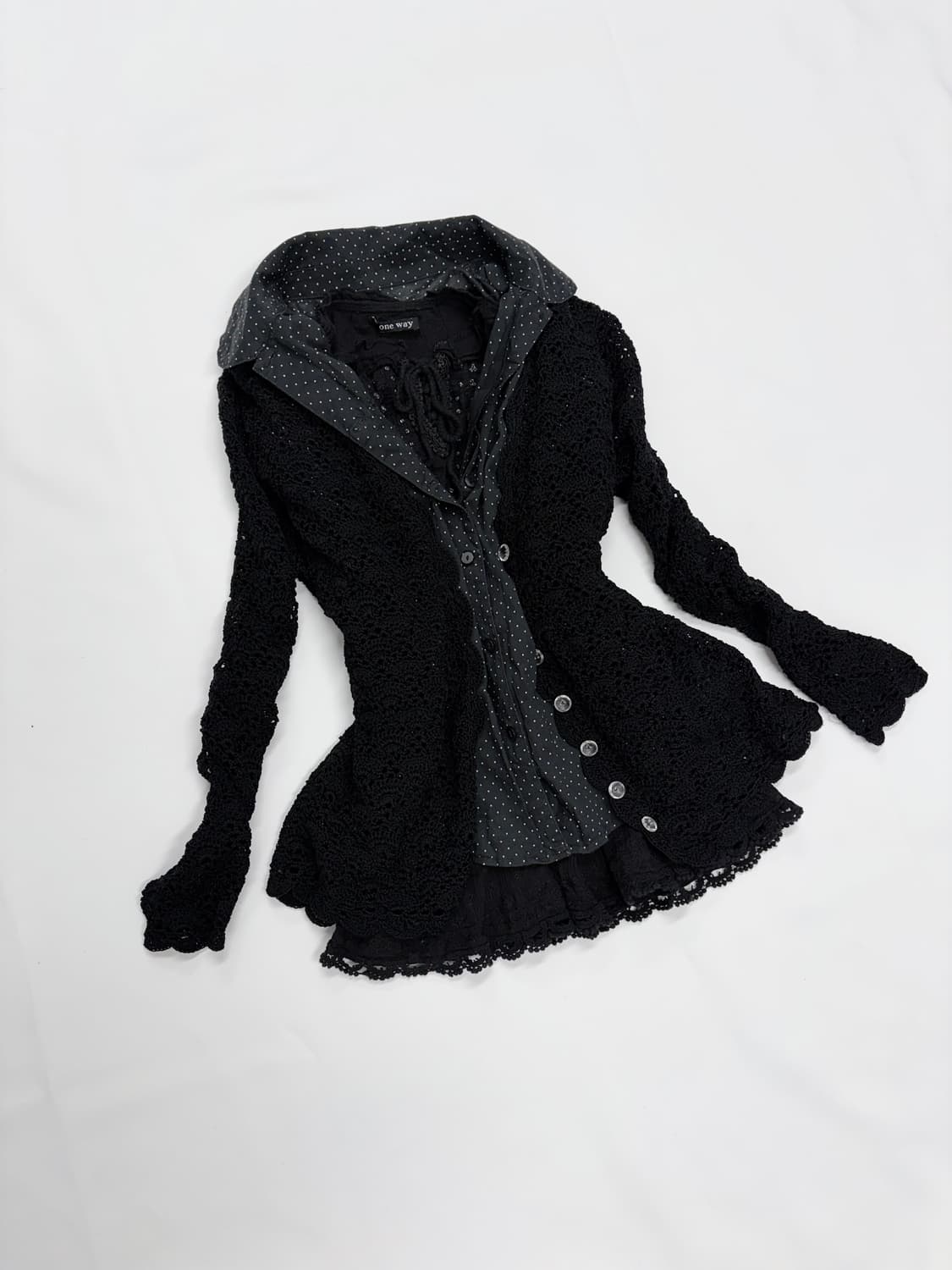 공겜여주 큐트 데일리고스 상의 도트 3피스 세트 상품이미지1