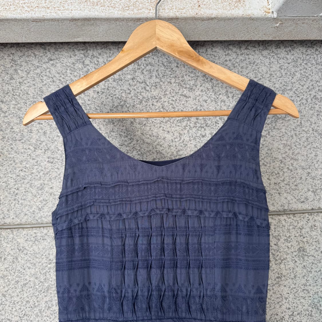 VTG 패턴 프릴 코튼 롱 원피스 상품이미지3