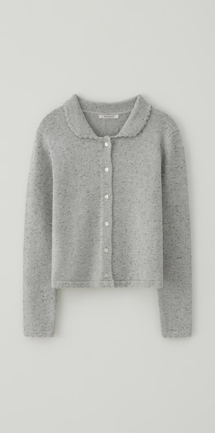 (택새상품/실사0) 타낫 위스퍼 카라 니트 가디건 그레이 상품이미지1