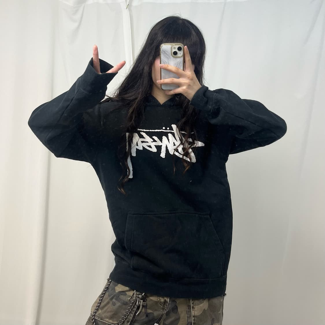 Stussy black hoodie 상품이미지2