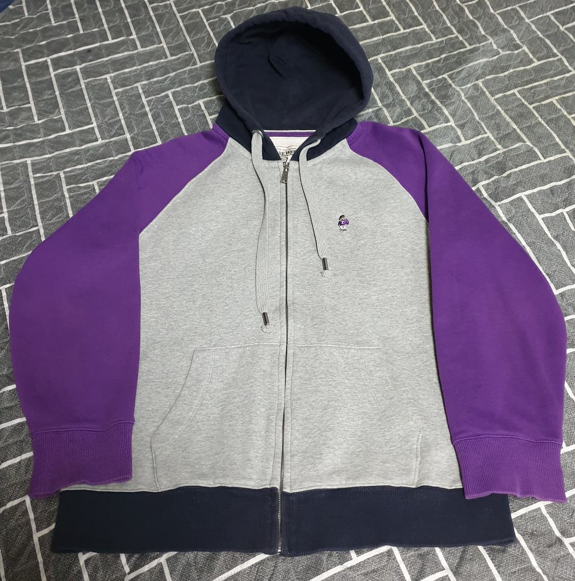 티니위니 빈티지 테디베어 로고 배색 기모 후드짚업 (XL) 상품이미지1