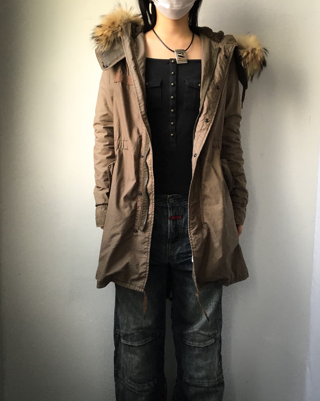 goa raccoon Fur hood filed jacket 상품이미지1