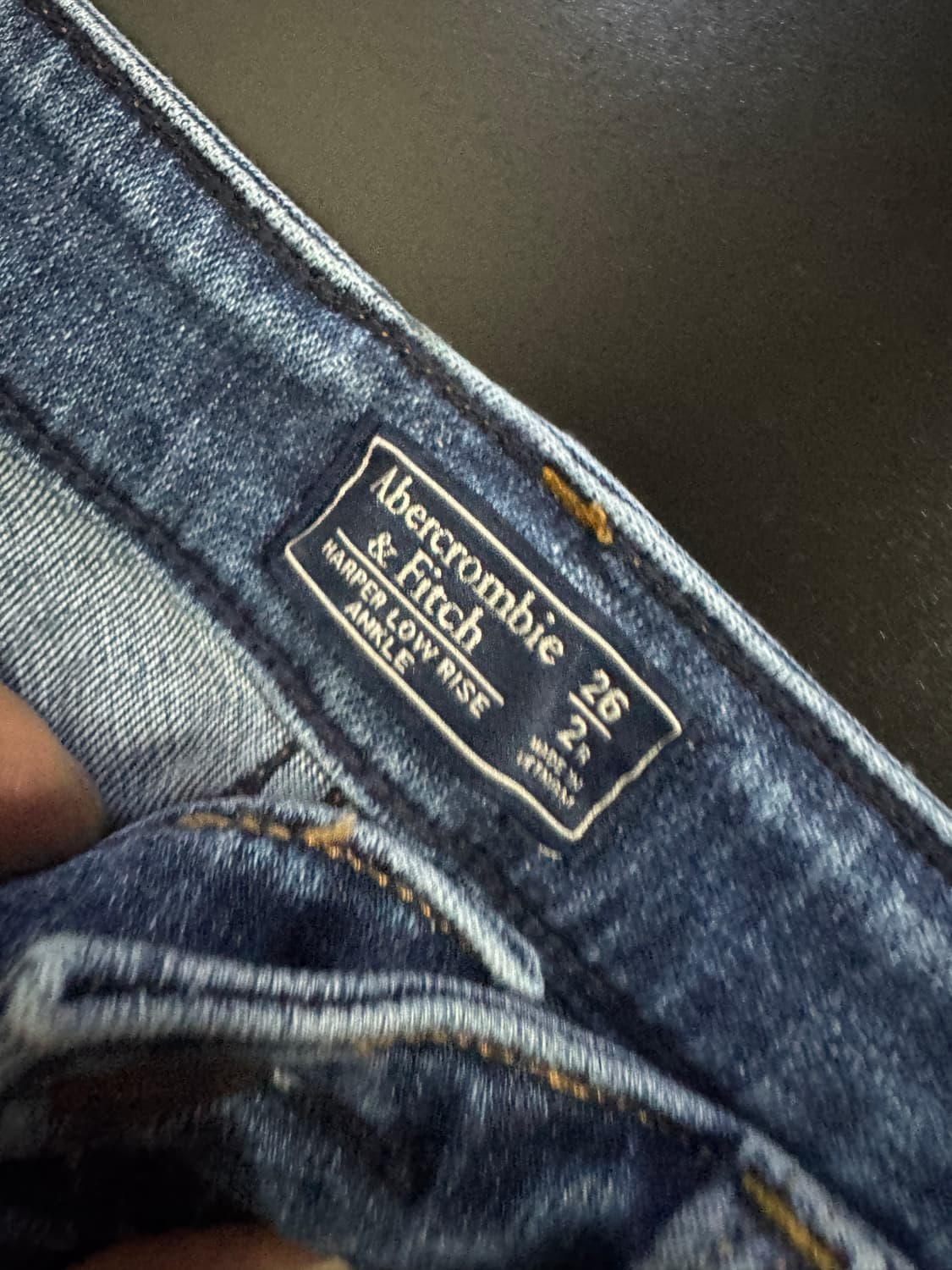 여성 아베크롬비 밑단 스크래치 스키니 데님팬츠 상품이미지3