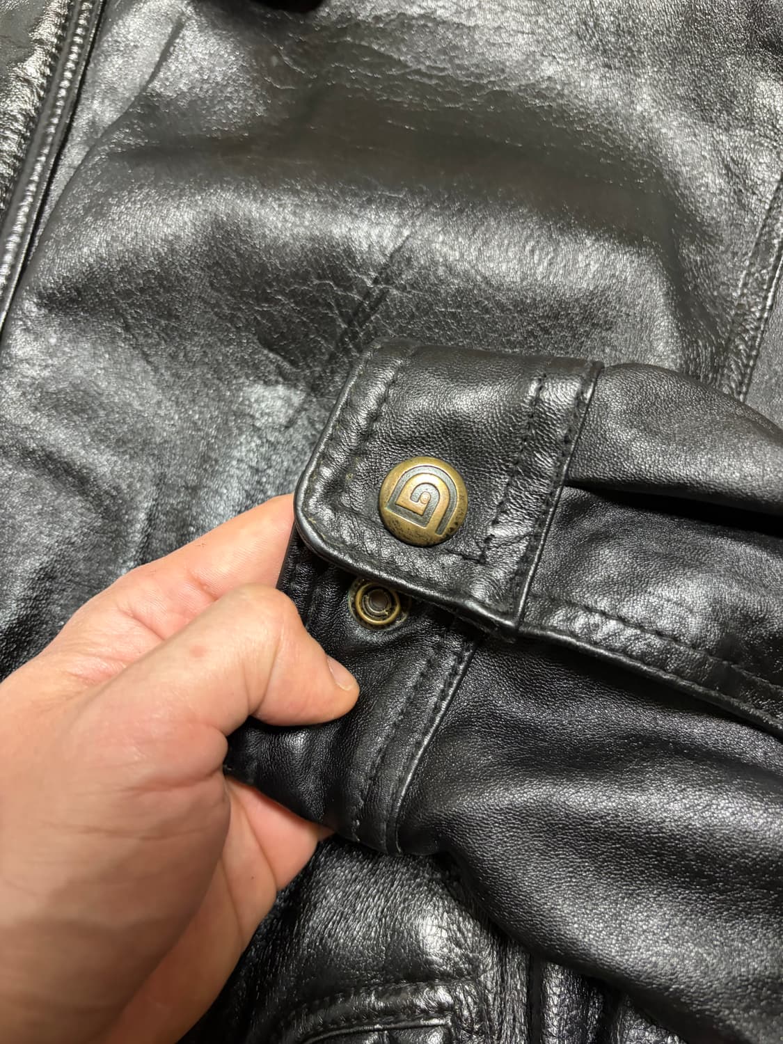 110) 00s 빈티지 램스킨 양가죽 봄버 자켓 상품이미지4