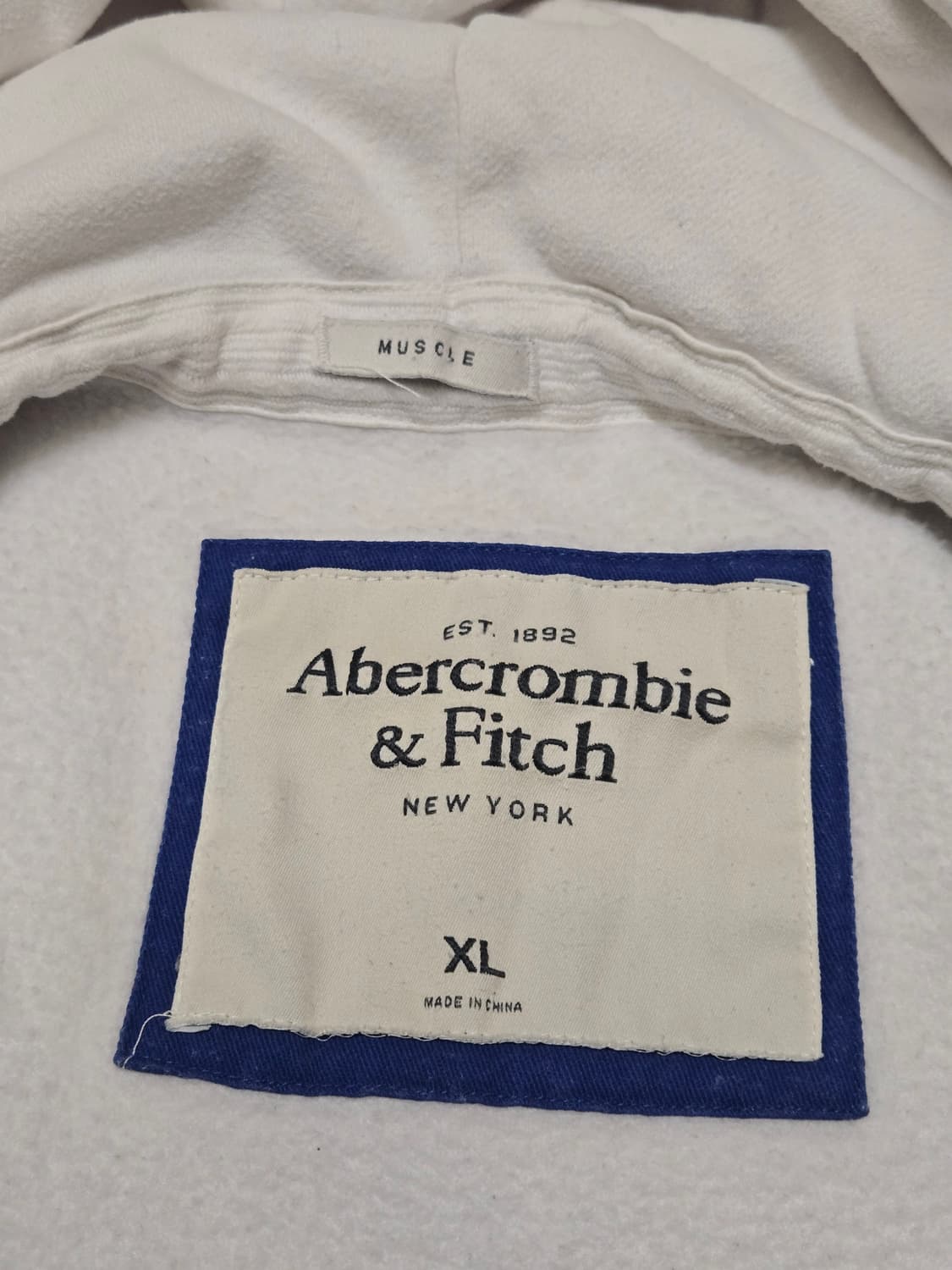 아베크롬비 앤 피치 클래식 자수 로고 후드집업 (화이트) XL 머슬핏 상품이미지8