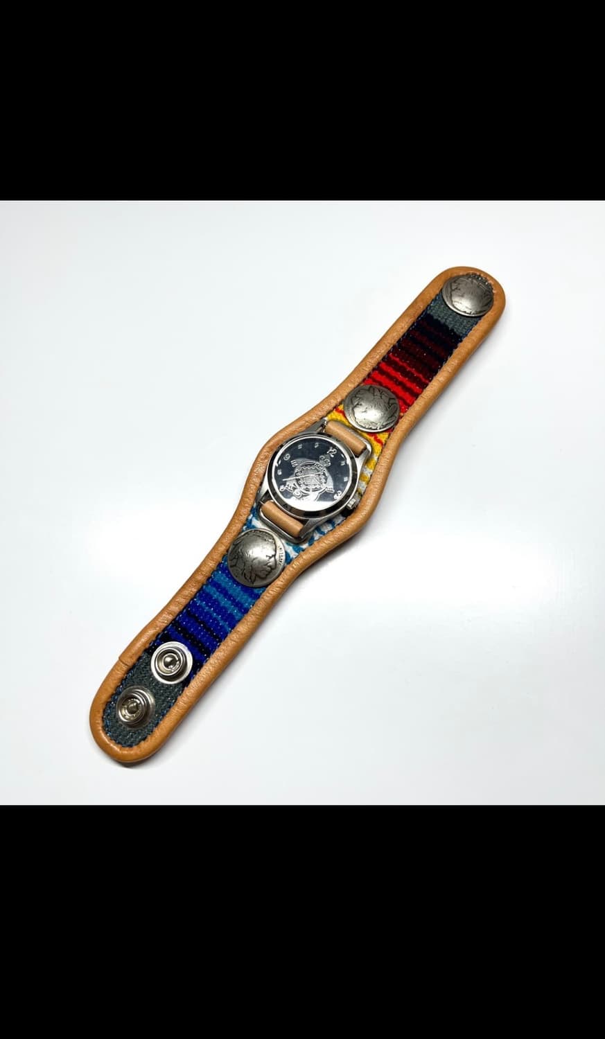 Kc,S Leathercraft 웨스턴 레더 팔찌 시계 상품이미지1