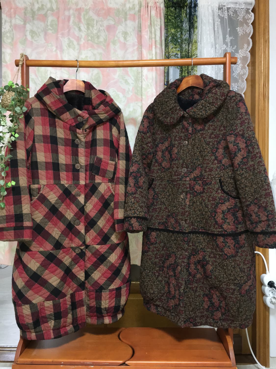 누빔 롱 빈티지 코트 아우터 (퀼팅) 상품이미지1