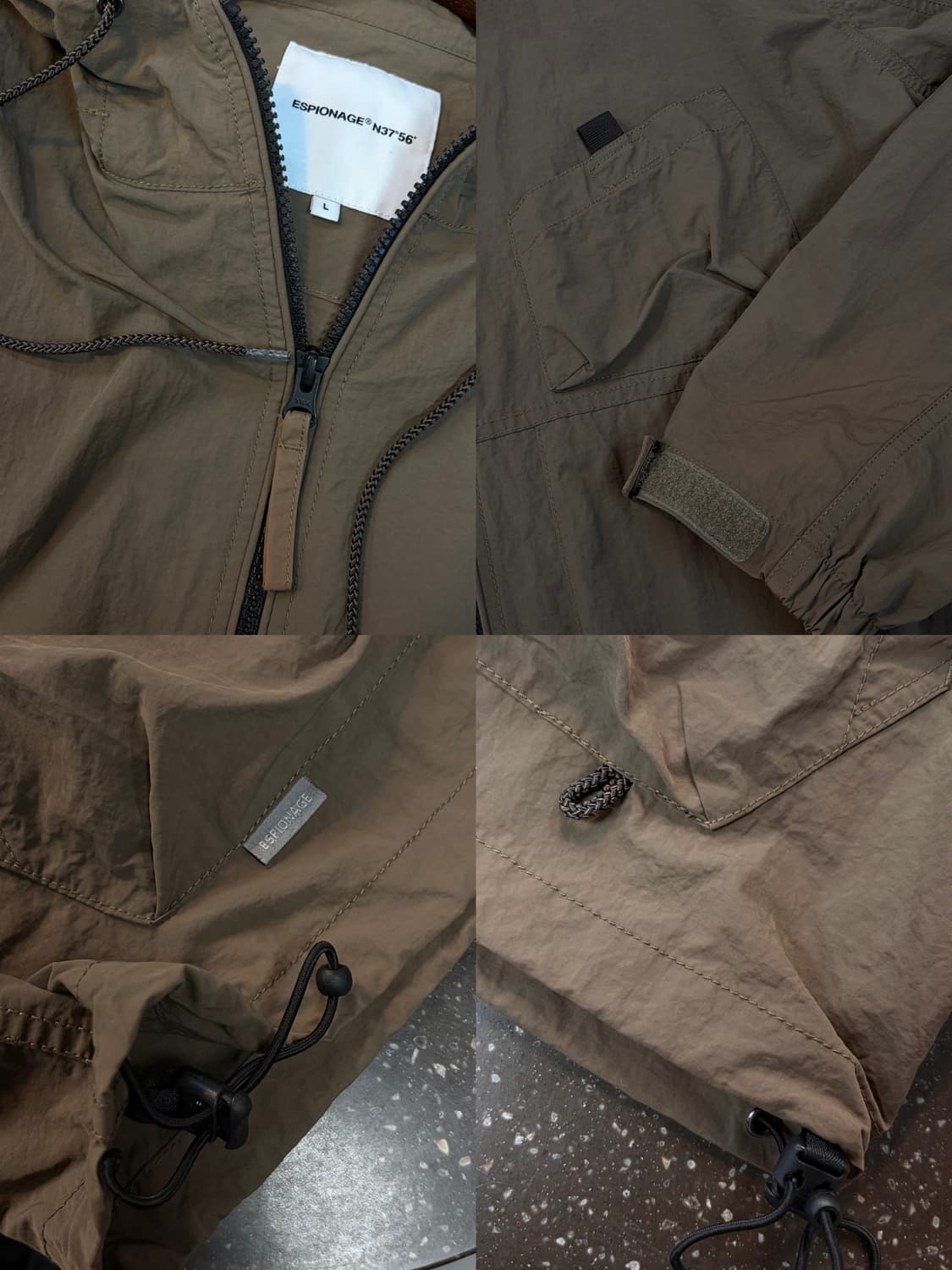 에스피오나지 바람막이 Ray Yacht Parka Taupe (L) 상품이미지7