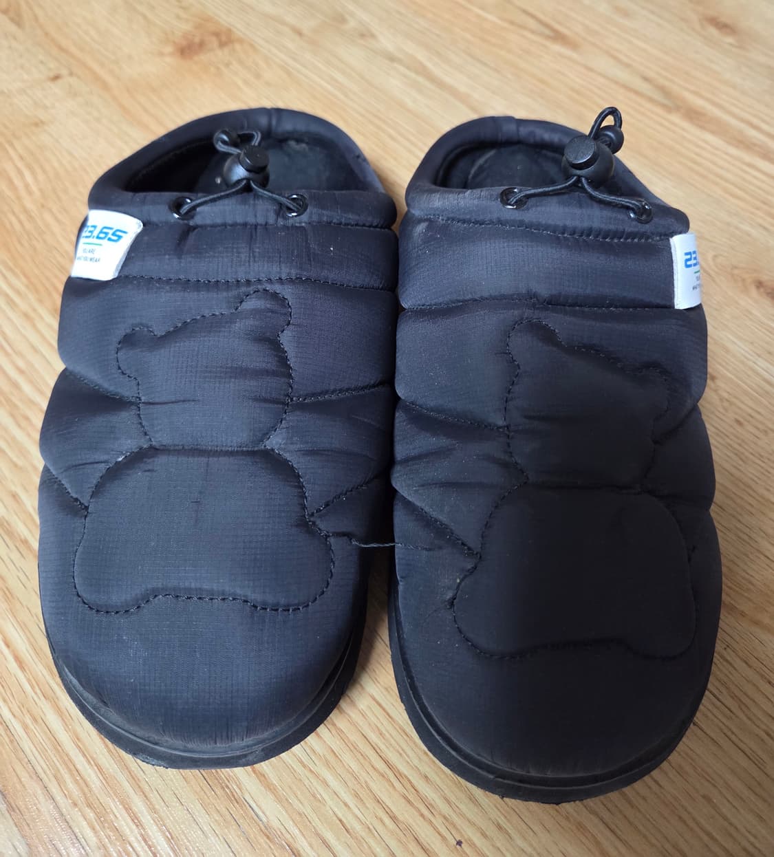 23.65 블랙 패딩 베어 슬리퍼 상품이미지2