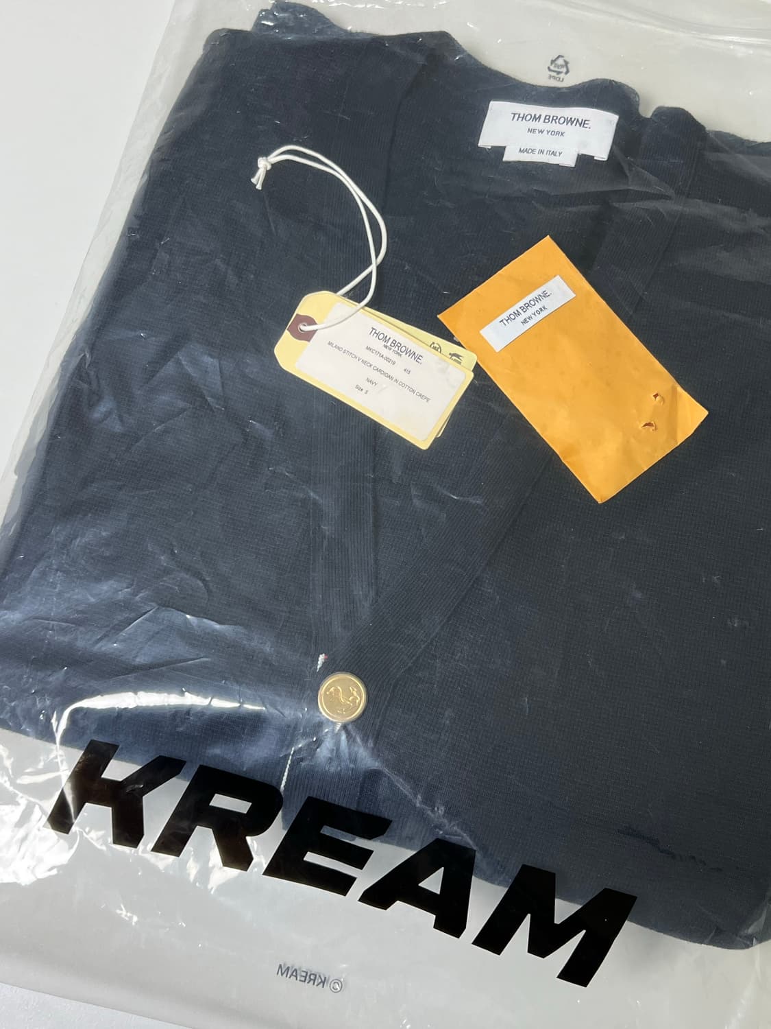 [정품] 새상품급 , 25년식 / 5 톰브라운 밀라노스티치 금장 가디건 상품이미지3