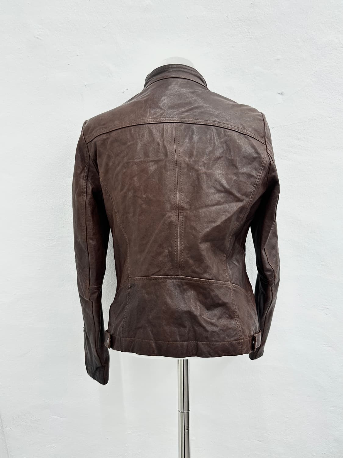 Lambs leather silver stud button jacket 상품이미지8