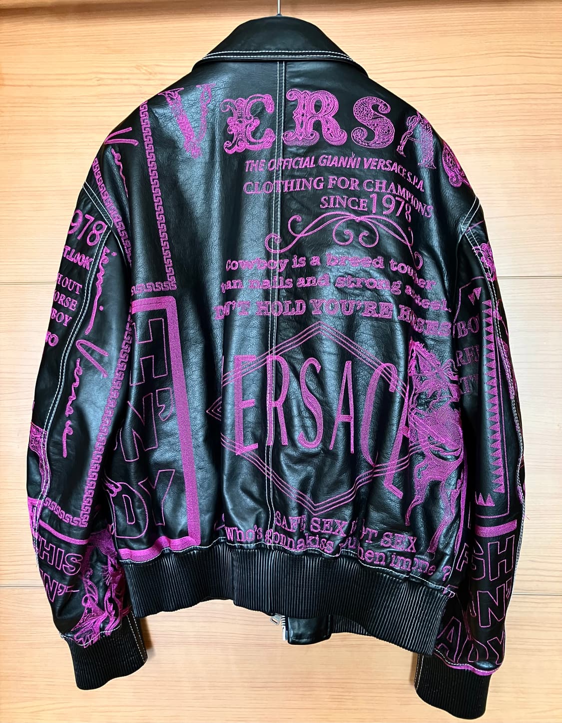 베르사체 자수 가죽자켓 상품이미지4