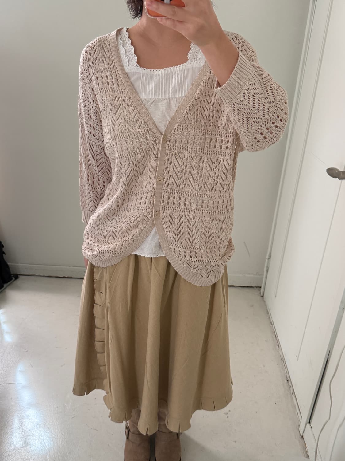 일본빈티지 레이스 나시 가디건 세트 상품이미지3