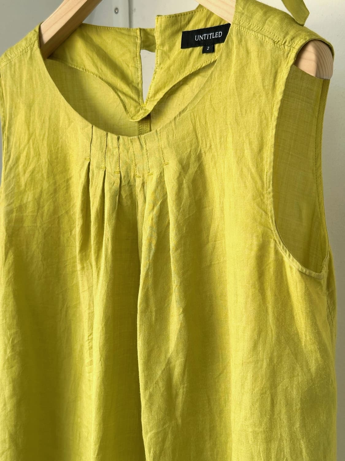 Design shirred linen sleeveless top 상품이미지3