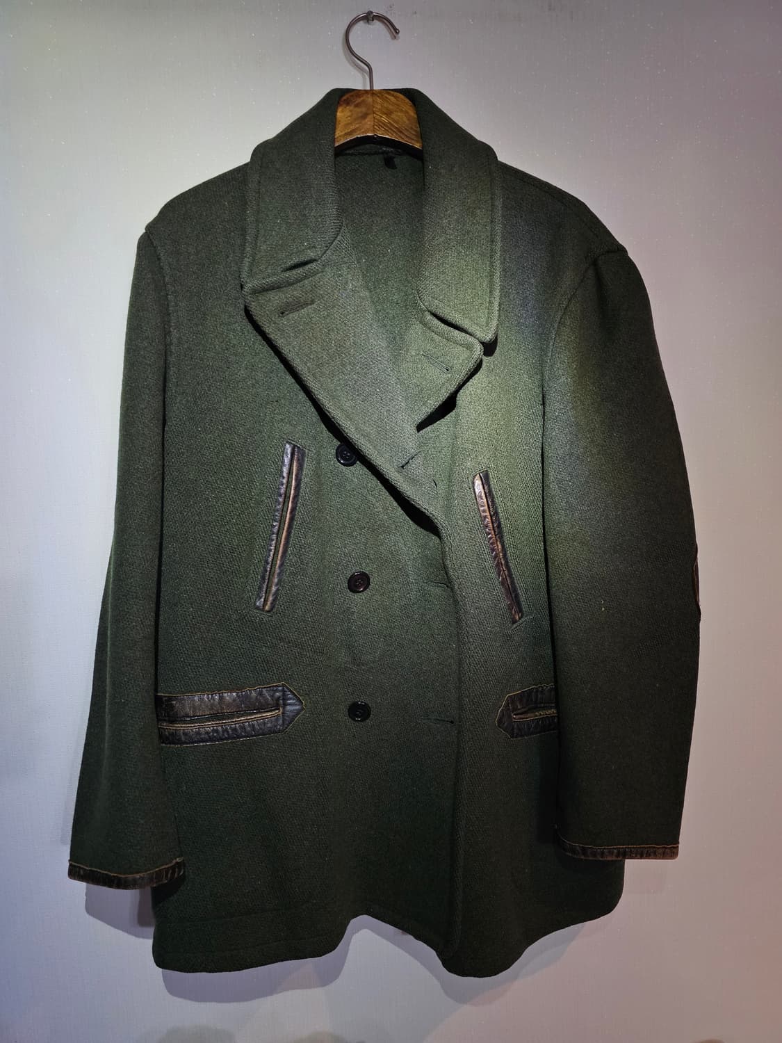 빈티지 울 코트 가죽 엘보 패치/ 오사카 ACORN 실구매 상품이미지1