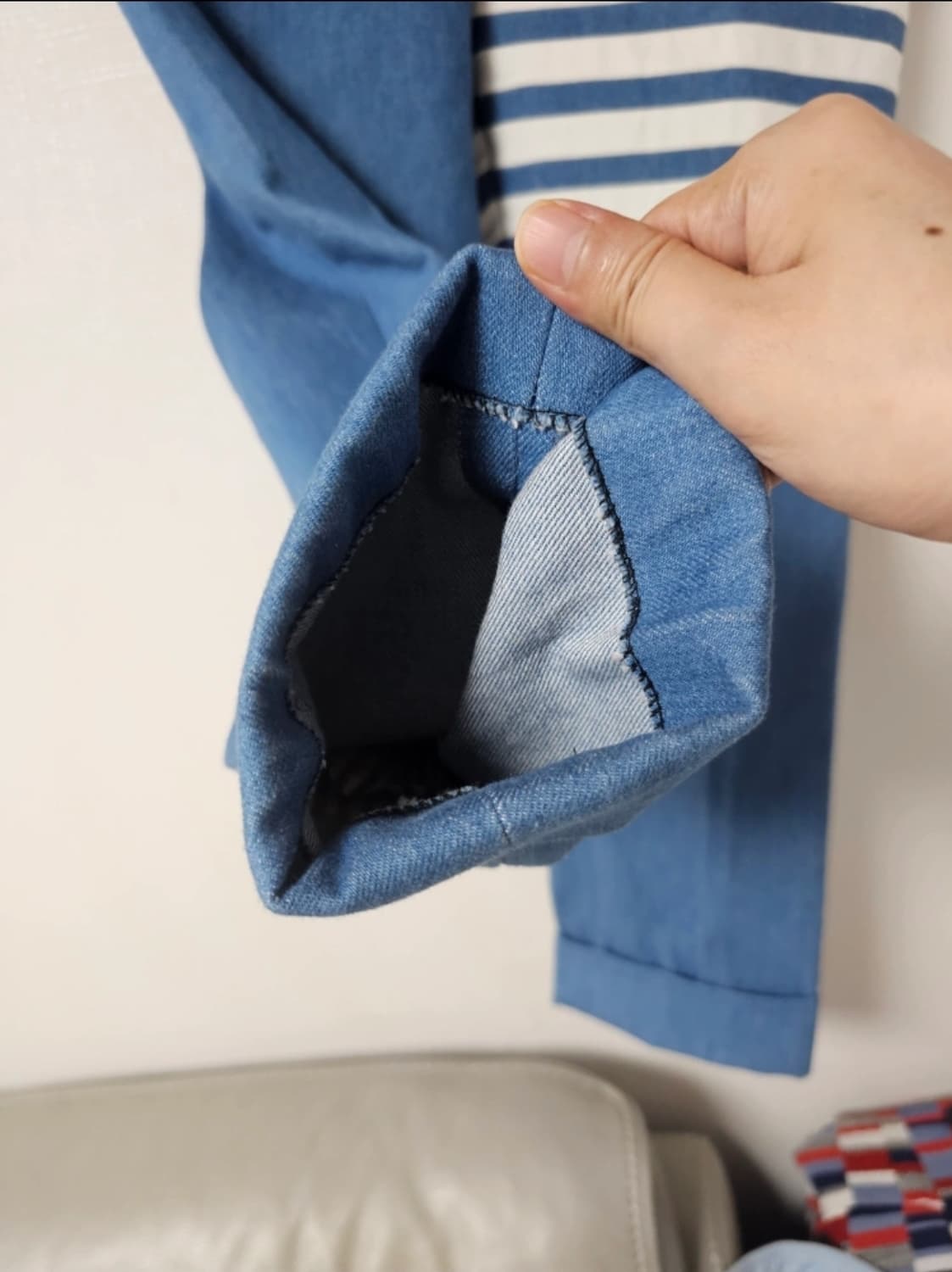 톰브라운 워시드 4bar 데님 팬츠 (Size 1/30) 상품이미지7