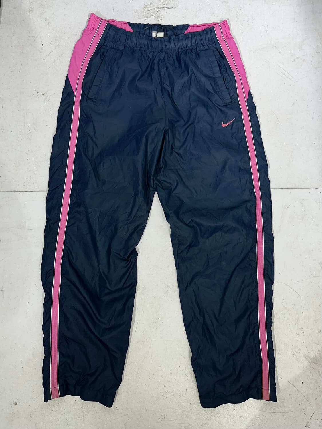 나이키 와이드 네이비 핑크 사이드 라인 추리닝 바지 트레이닝 팬츠 S 상품이미지4