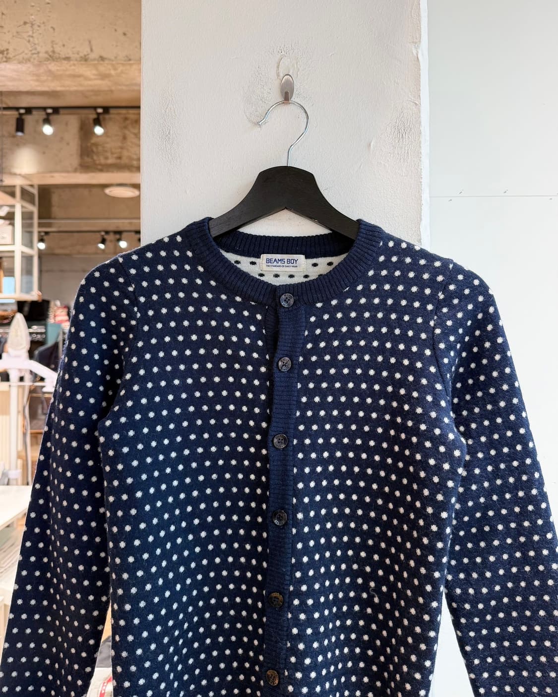 빔즈 보이 네이비 도트패턴 가디건  상품이미지3