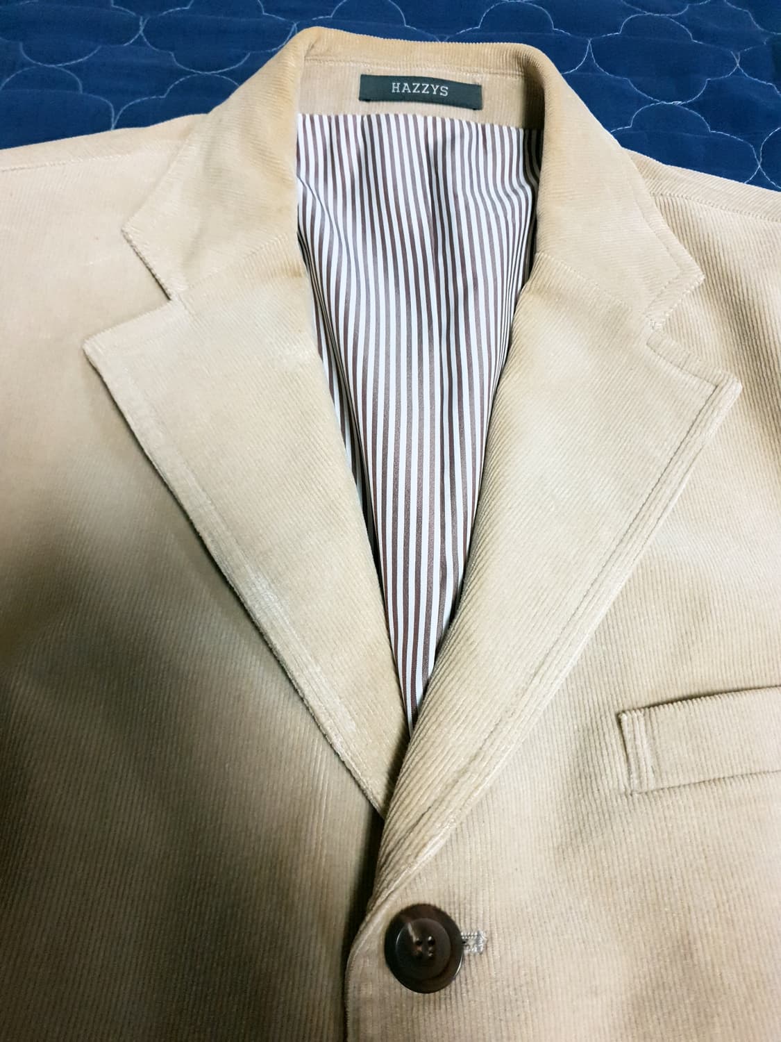 (05s) 헤지스 클래식 포켓로고 코듀로이 블레이저 베이지 (100) 상품이미지2