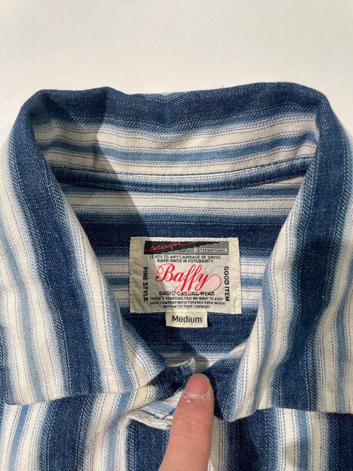 재패니즈 빈티지 블루 스트라이프 트윈 포켓 셔츠 상품이미지7