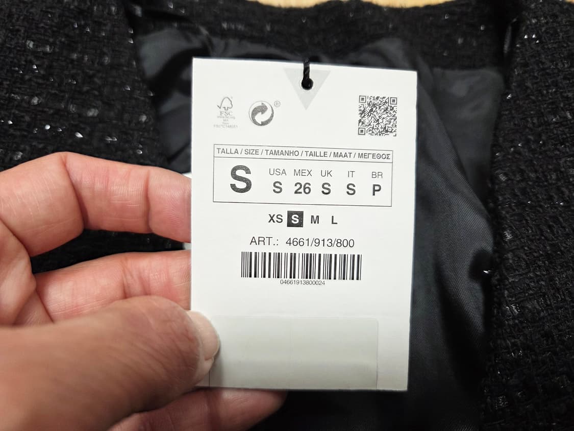 자라(ZARA) 크롭 트위드자켓 55 새상품 상품이미지6