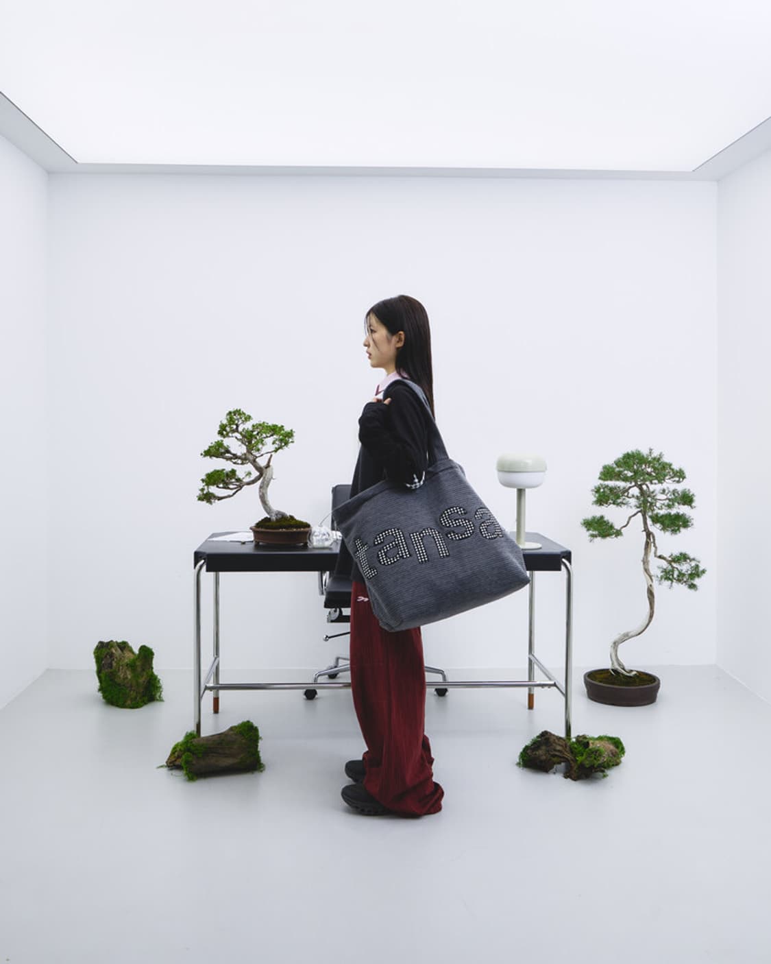 탄산마그네슘 탄산 로고 쇼퍼백 그레이 상품이미지3