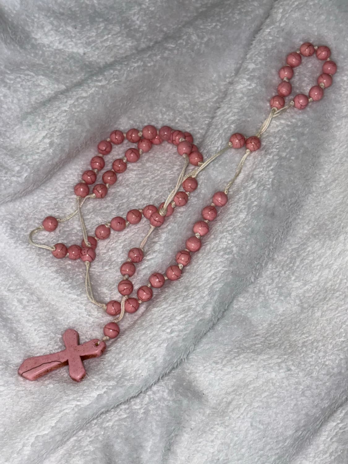 딸기우유 컬러 로자리오 원석 상품이미지2