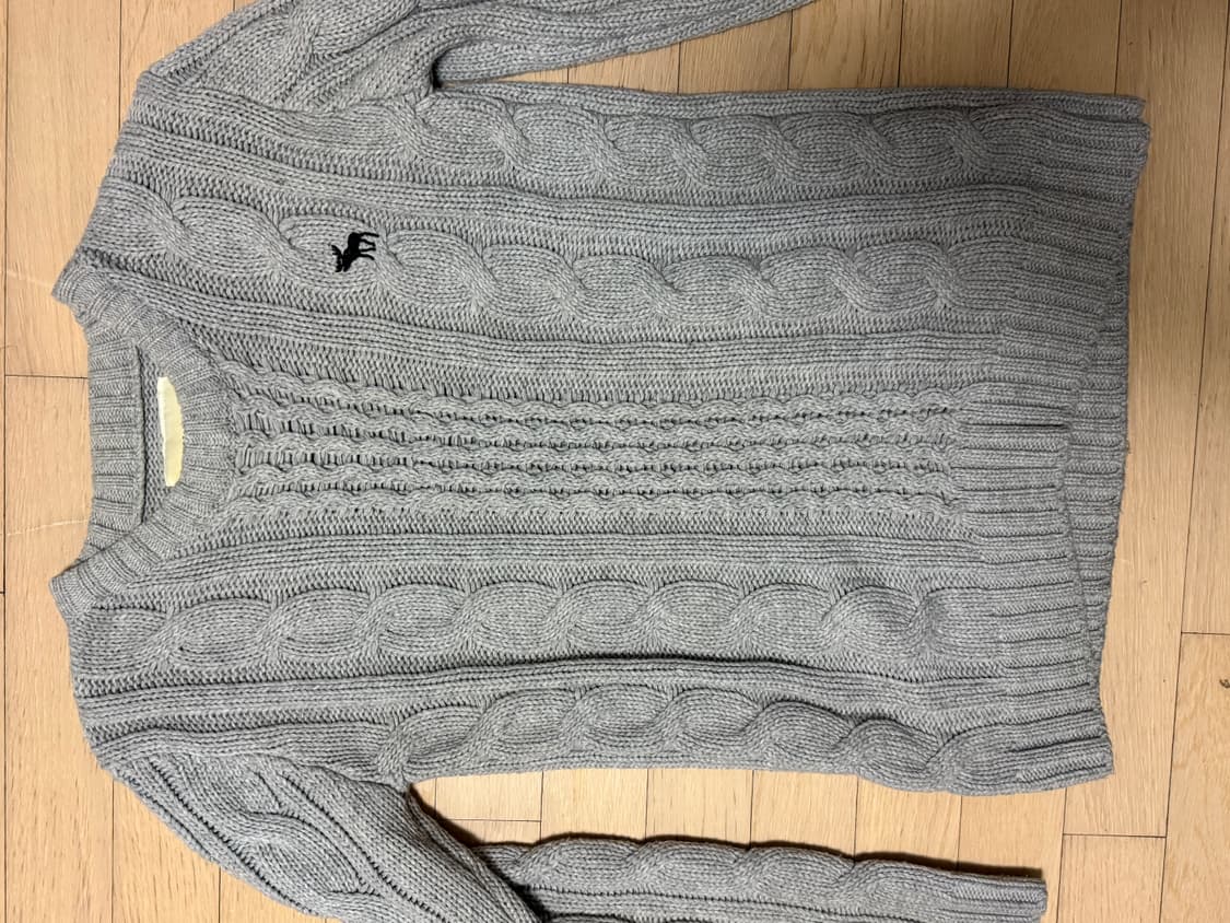 아베크롬비 회색 꽈배기 오버핏 니트 판매합니다! 상품이미지1