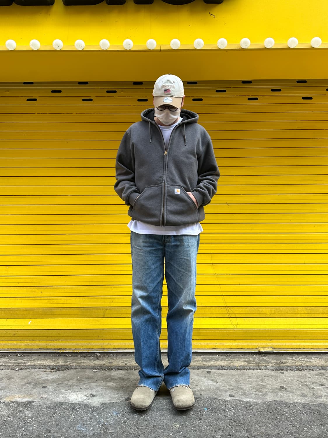 칼하트 써멀 박스로고 오버핏 후드집업 M  상품이미지3